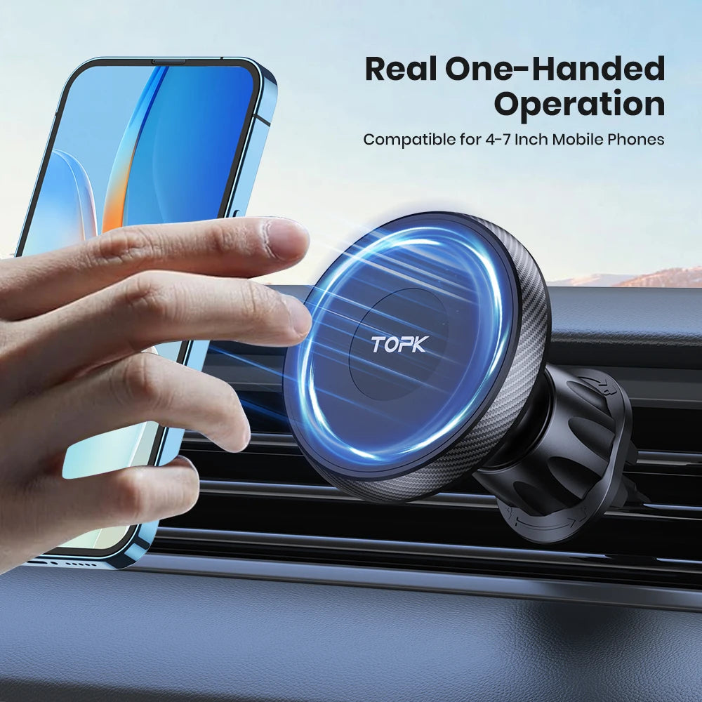 Magnetic Car Phone Mount for MagSafe | Strong Hold & 360° Rotation