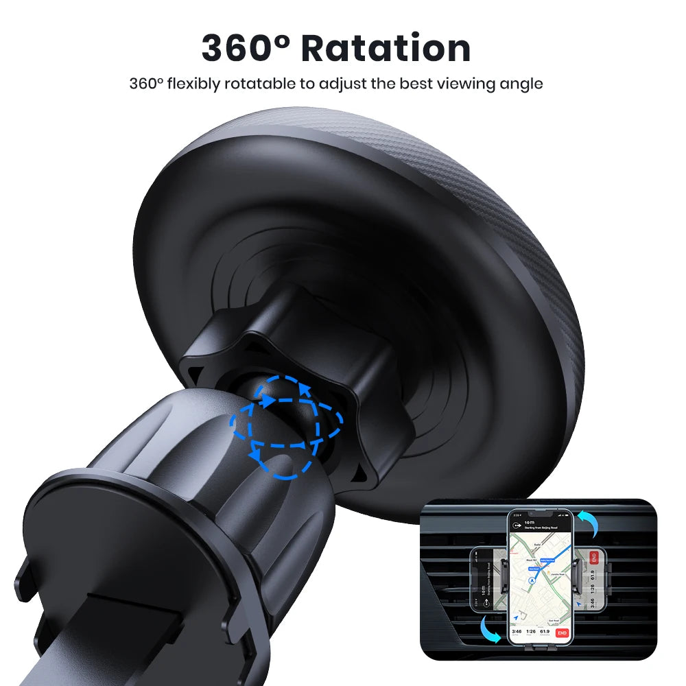 Magnetic Car Phone Mount for MagSafe | Strong Hold & 360° Rotation